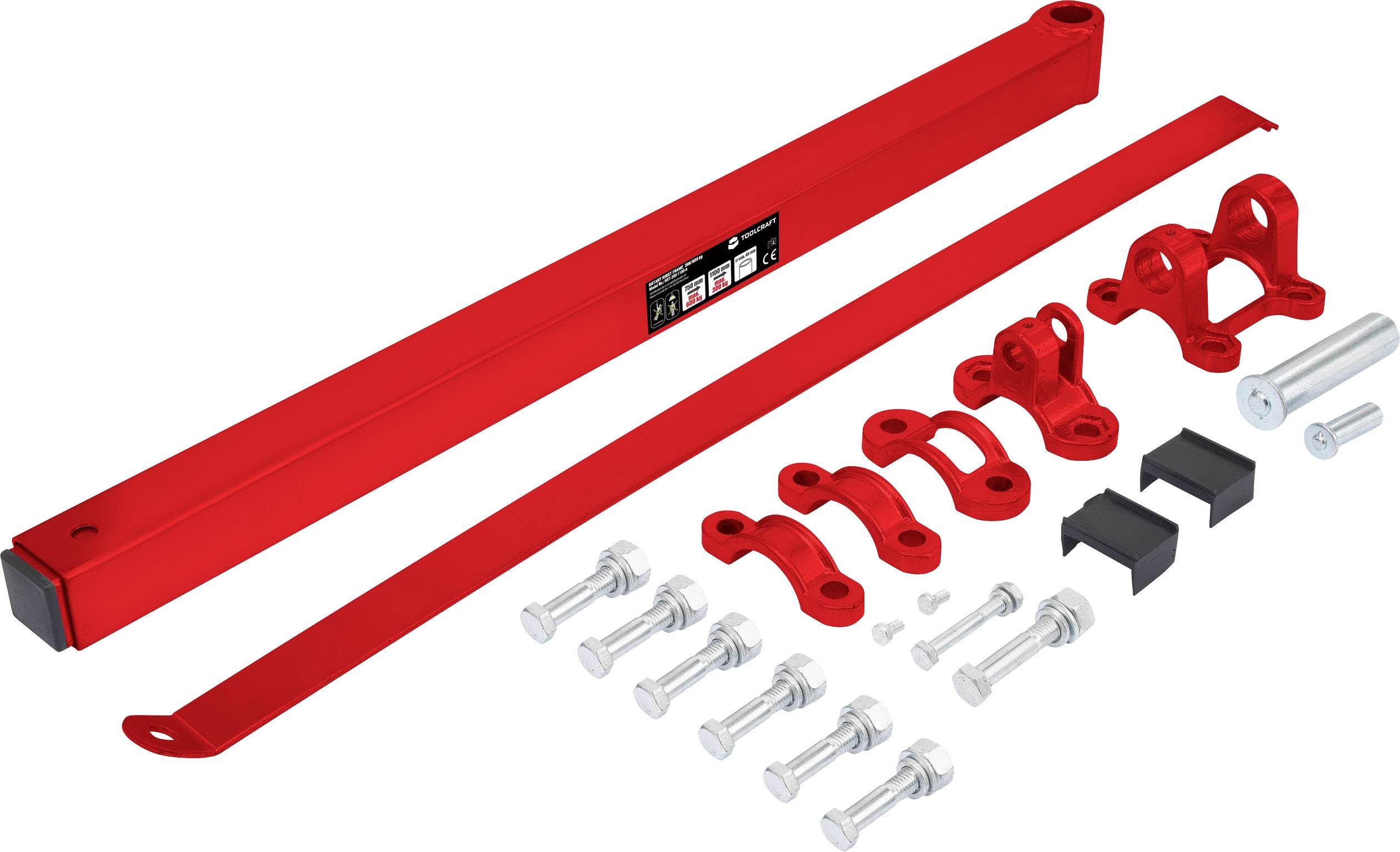 TOOLCRAFT TO-4985424 Schwenkarm für Seilhebezüge Tragfähigkeit (mit Umlenkrolle) 600kg Tragfähigkeit (ohne Umlenkrolle) 300kg