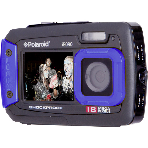 Polaroid IE90 Digitalkamera 18 Megapixel Schwarz, Blau Unterwasserkamera, Staubgeschützt, Frontdisplay