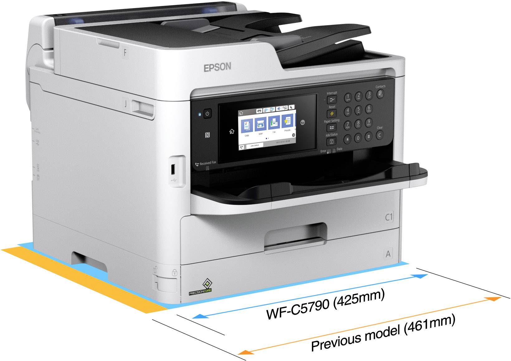 Epson WorkForce Pro WF-C5710DWF Multifunktionsdrucker Tintenstrahl Farbe A4 Drucker, Scanner, Kopierer, Fax LAN, WLAN, NFC, Duplex, Duplex-ADF