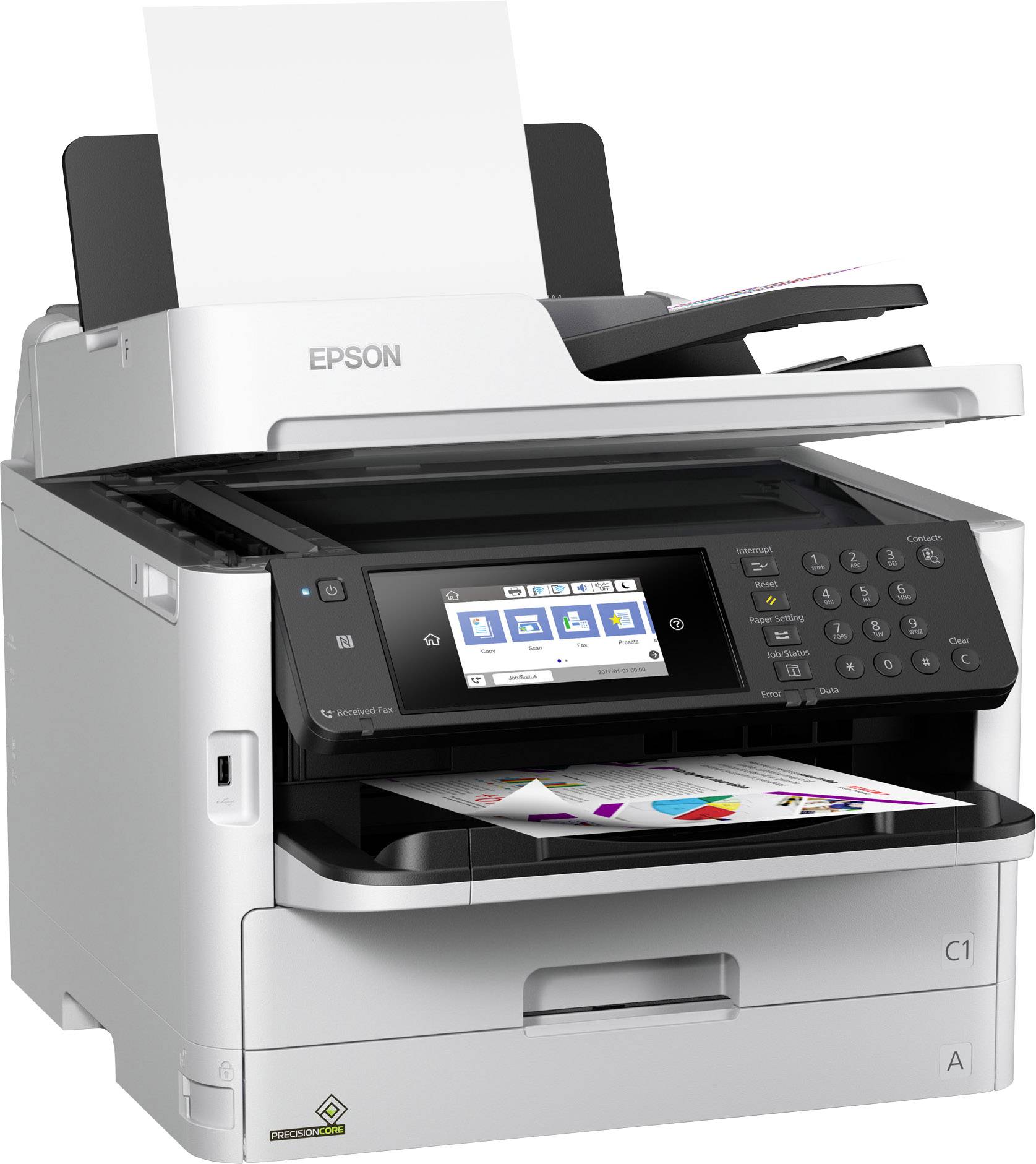 Epson WorkForce Pro WF-C5790DWF Farb Tintenstrahl Multifunktionsdrucker A4 Drucker, Scanner, Kopierer, Fax LAN, WLAN, NFC, Duplex
