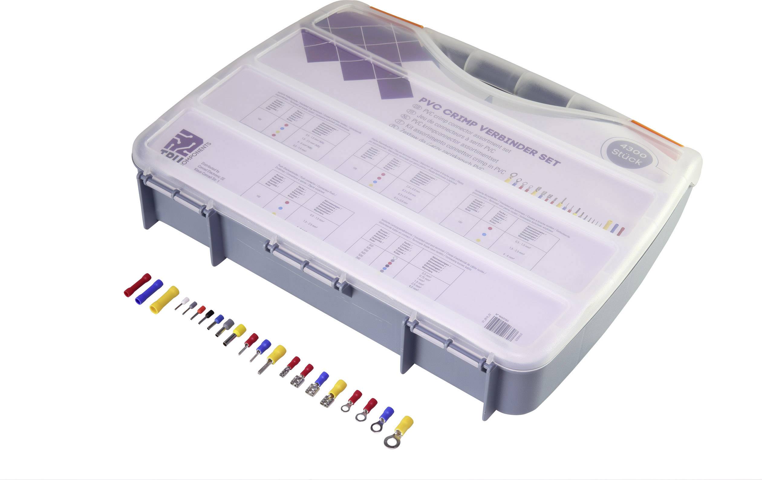 TRU COMPONENTS TC-6648520 Quetschverbinder-Sortiment 4300St.