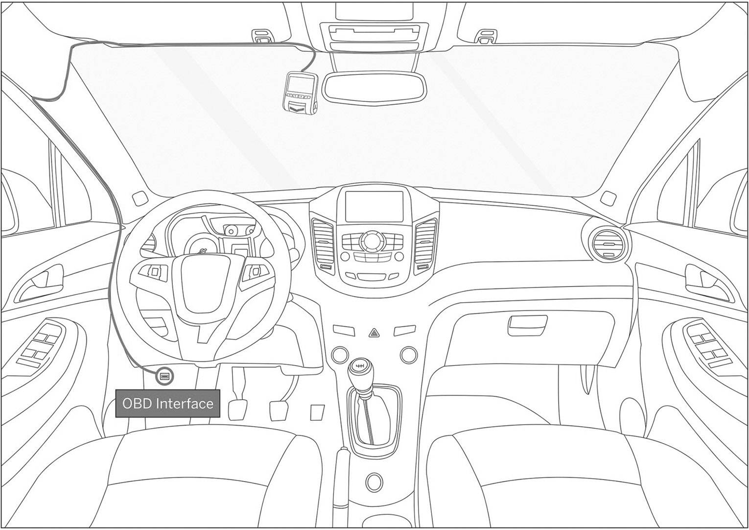 DMAX OBD Dashcam Blickwinkel horizontal max.=170° 12V OBD Fahrzeugdatenübertragung, WLAN, Display, Mikrofon