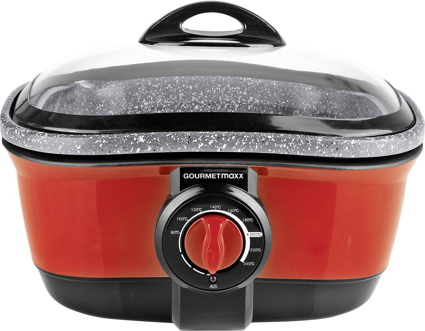 GourmetMaxx Multikocher 1500W Rot, Granit-Grau (matt)