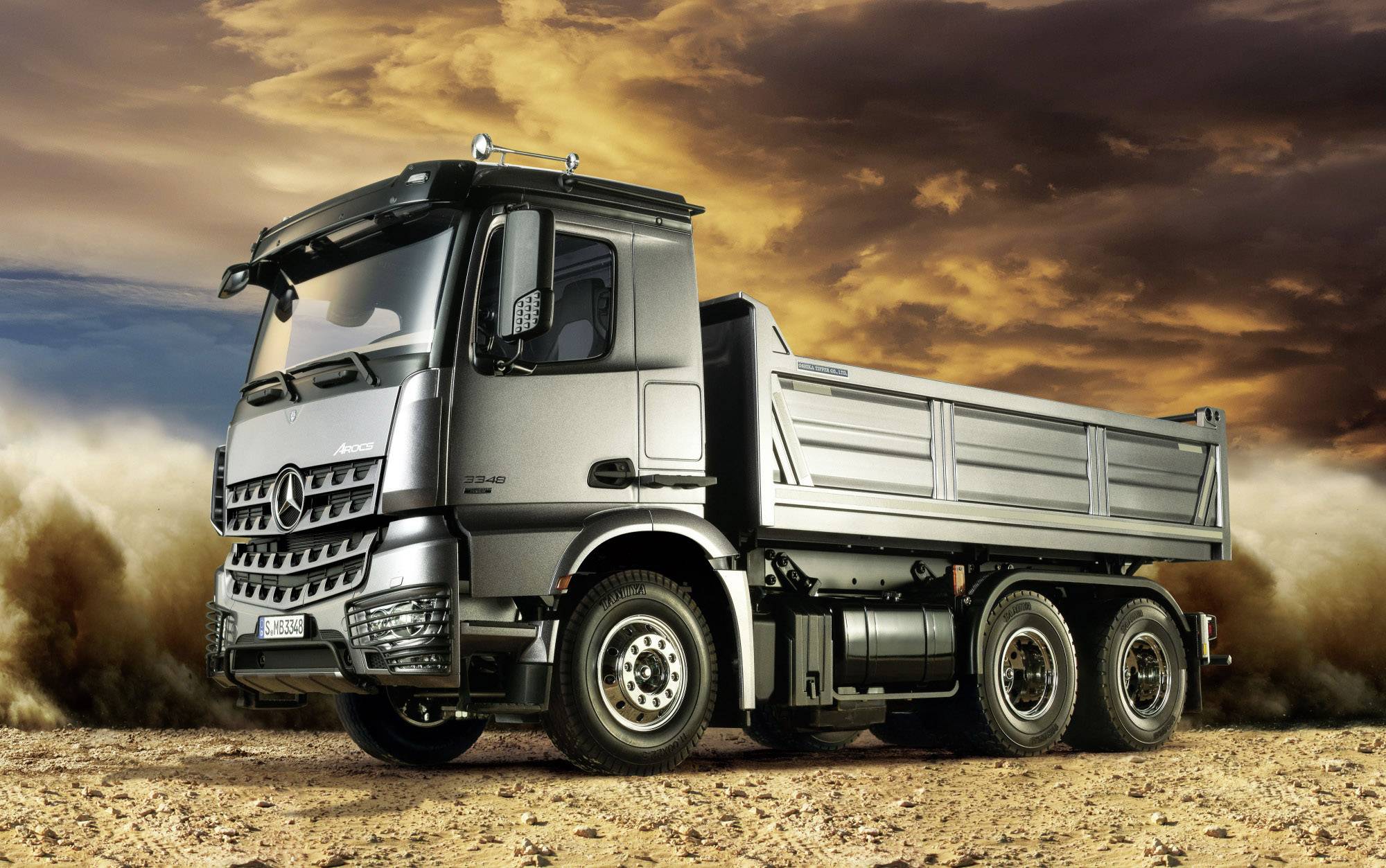 Tamiya 56357 Mercedes Benz Arocs 3348 Hinterkipper 1:14 Elektro RC Modell-LKW Bausatz