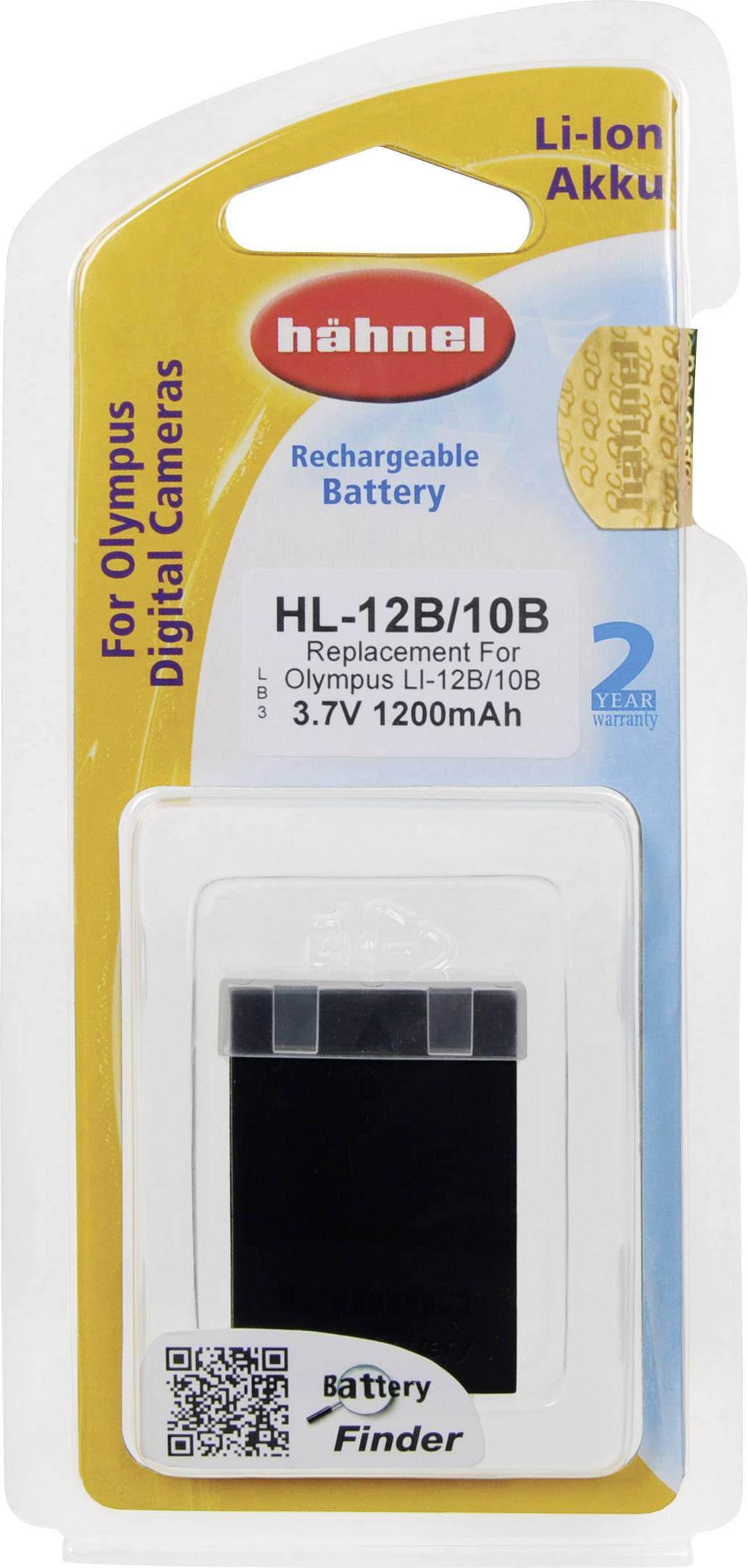 Hähnel Fototechnik HL-12B Kamera-Akku ersetzt Original-Akku (Kamera) Li-10B, LI-11B, LI-12B 3.7 V 1200 mAh