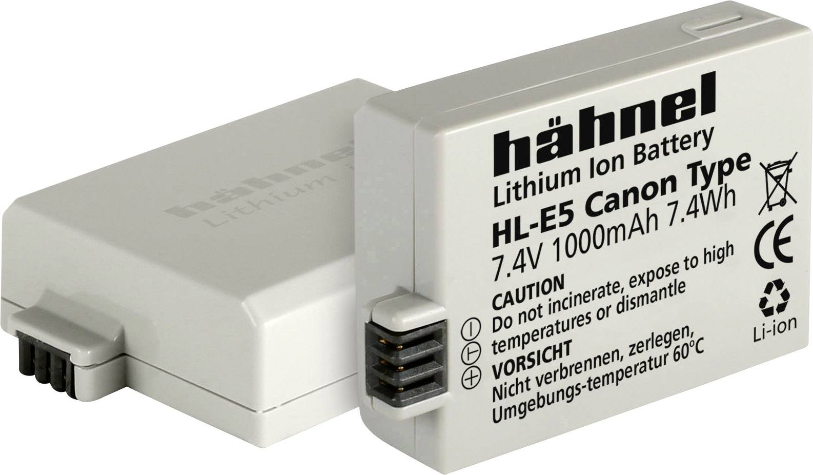 Hähnel Fototechnik HL-E5 Kamera-Akku ersetzt Original-Akku (Kamera) LP-E5 7.4V 1000 mAh