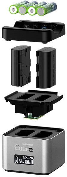 Hähnel Fototechnik Pro Cube 2, Canon 10005700 Kamera-Ladegerät Passender Akku LiIon, NiMH