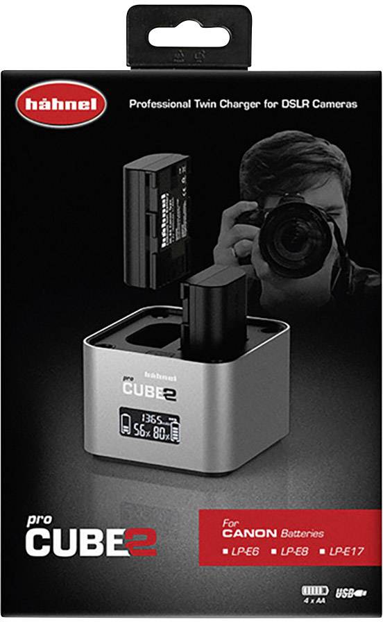 Hähnel Fototechnik Pro Cube 2, Canon 10005700 Kamera-Ladegerät Passender Akku LiIon, NiMH