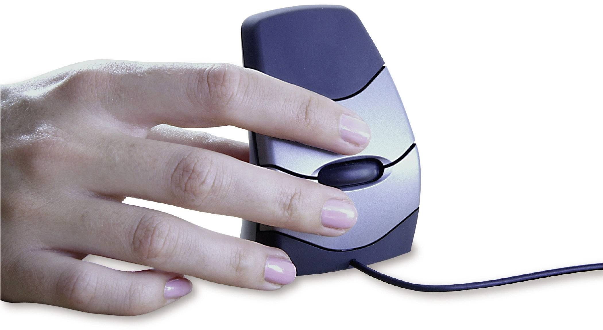 BakkerElkhuizen DXT Precision Ergonomische Maus USB Optisch Schwarz, Silber 3 Tasten 2000 dpi Ergonomisch