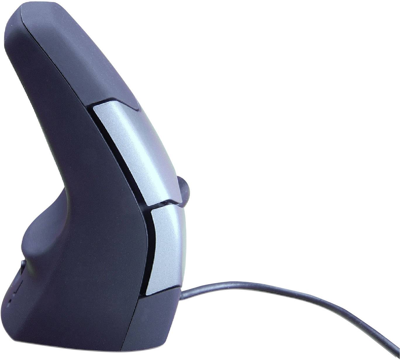 BakkerElkhuizen DXT Precision Ergonomische Maus USB Optisch Schwarz, Silber 3 Tasten 2000 dpi Ergonomisch