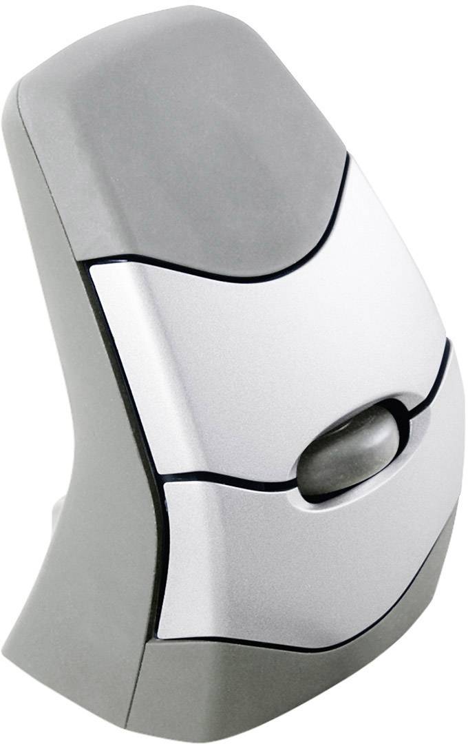 BakkerElkhuizen DXT Precision Wireless Ergonomische Maus Funk Optisch Grau, Silber 2000 dpi Ergonomisch