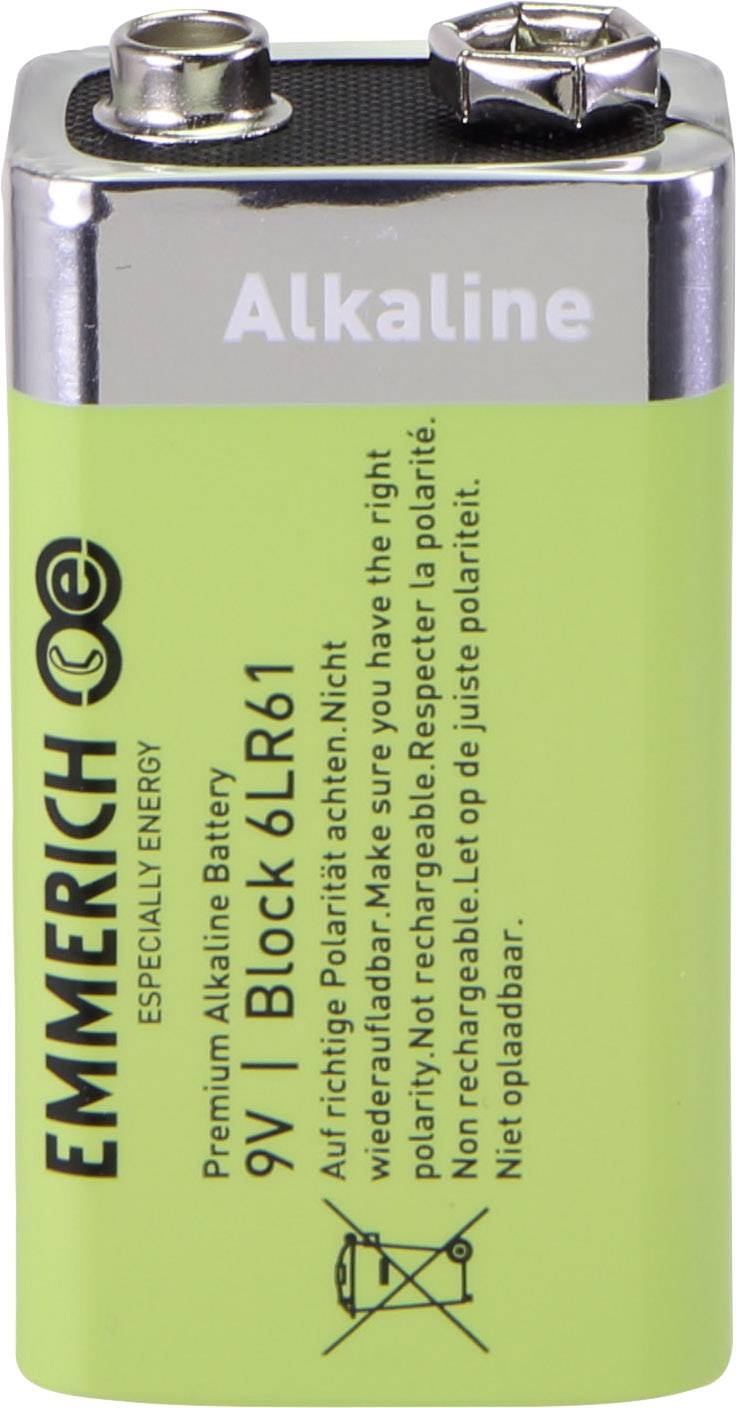 Emmerich Industrial 6LR61 9V Block-Batterie Alkali-Mangan 500 mAh 20St.