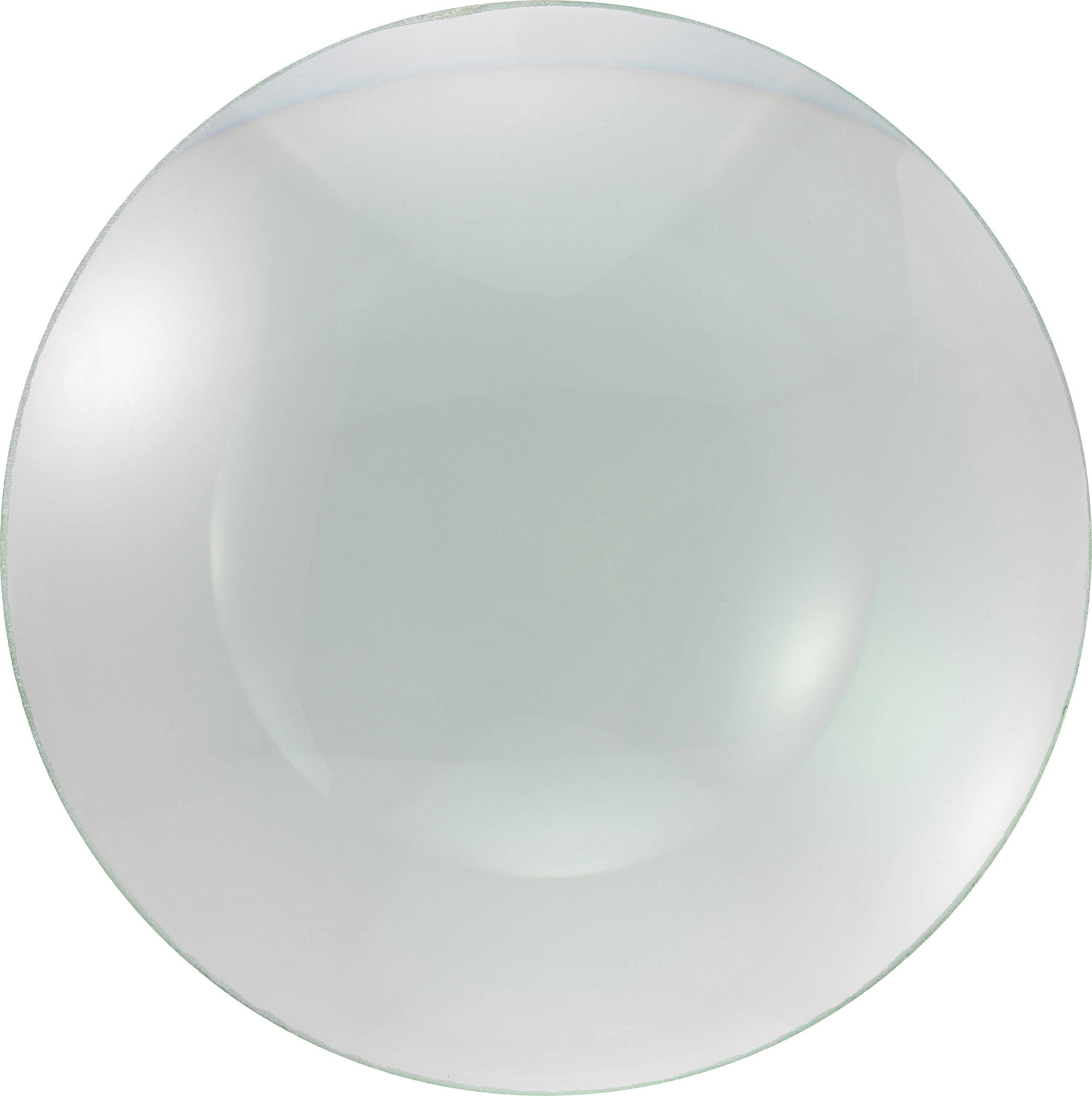Eine transparente Glaskugel mit einem glänzenden und spiegelnden Effekt, zeigt Reflexionen und einen subtilen grünen Schimmer.
