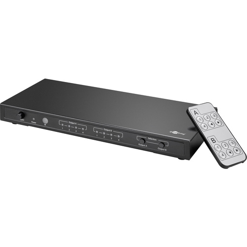 Goobay 58976 4 Port HDMI-Matrix-Switch mit Fernbedienung, Ultra HD-fähig, LED-Anzeige 3840 x 2160 Pixel