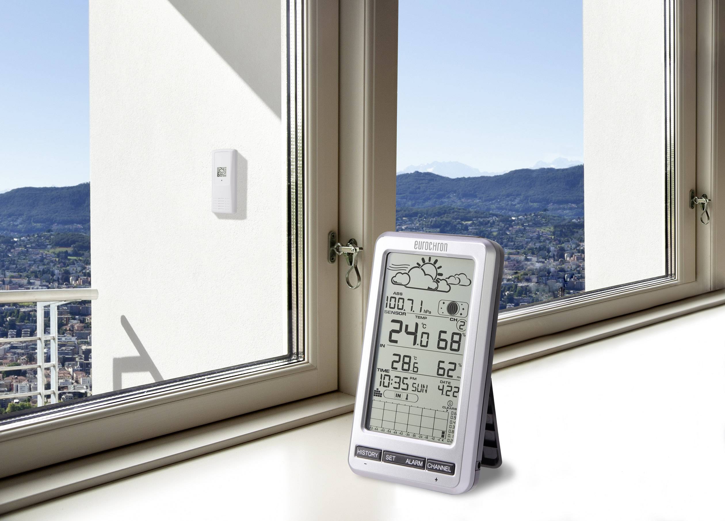 Eurochron EFWS5008 EC-3325732 Funk-Wetterstation Vorhersage für 2 Tage Anzahl Sensoren max. 8 St.