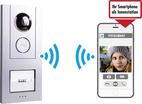 M-e modern-electronics 41023 IP-Video-Türsprechanlage LAN, WLAN Außeneinheit, Netzteil 1 Familienh