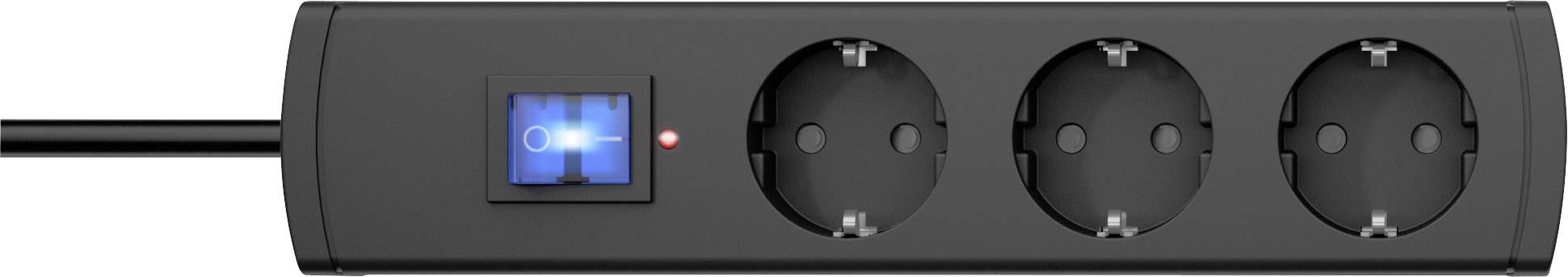 Kopp 233105008 Überspannungsschutz-Steckdosenleiste 3fach Anthrazit Schutzkontakt 1 St.