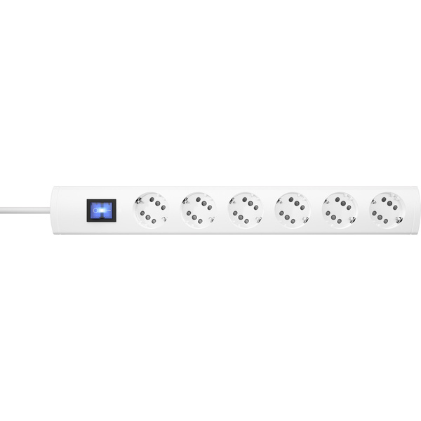 Kopp 234202016 Steckdosenleiste mit Schalter 6fach Weiß Schutzkontakt 1St.