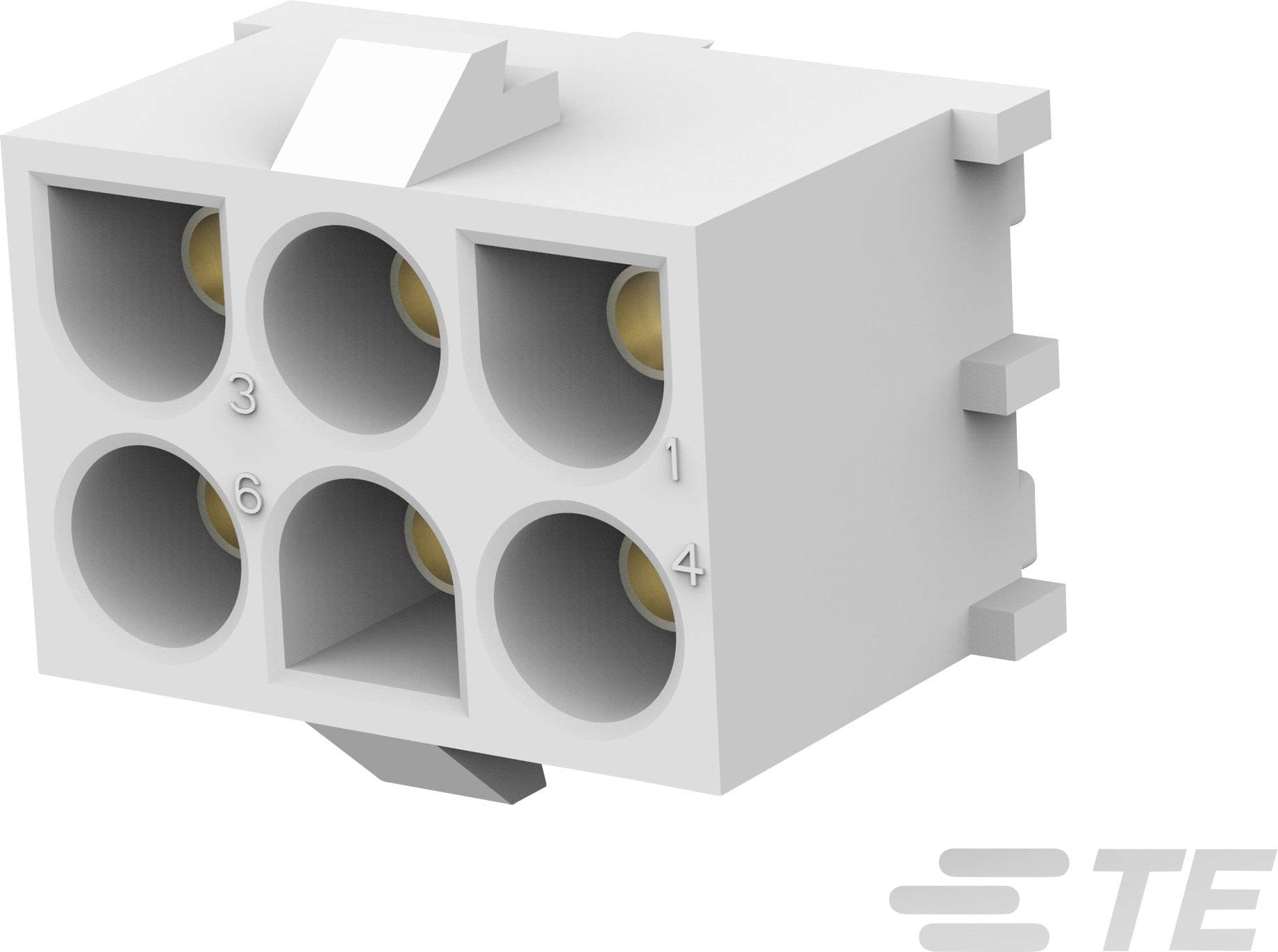TE Connectivity Buchsengehäuse-Platine MATE-N-LOK Polzahl Gesamt 6 Rastermaß: 6.35mm 350827-4 1St.