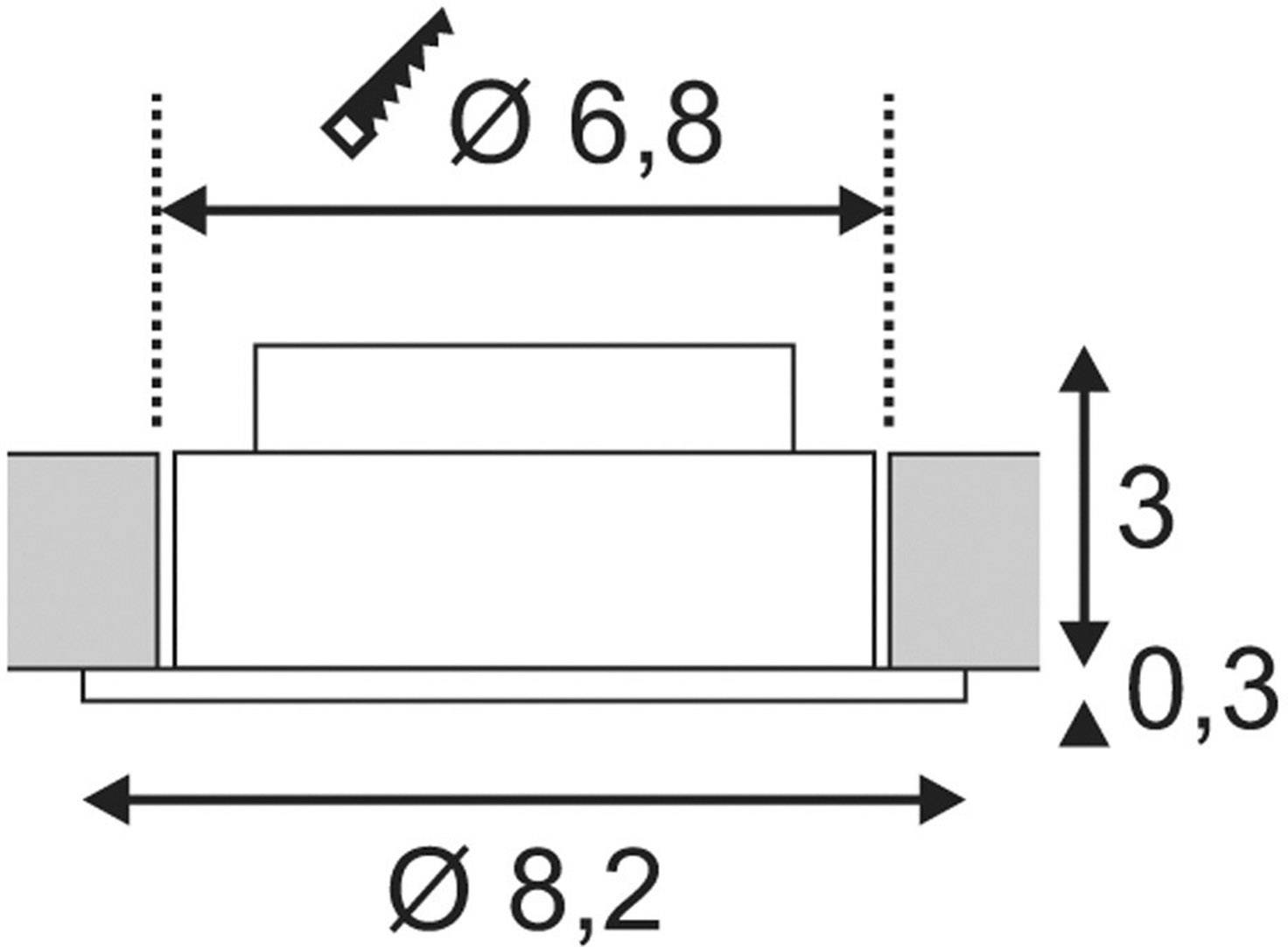 SLV 113956 New Tria 1 Set LED-Einbauleuchte LED LED fest eingebaut 3W Aluminium (gebürstet)