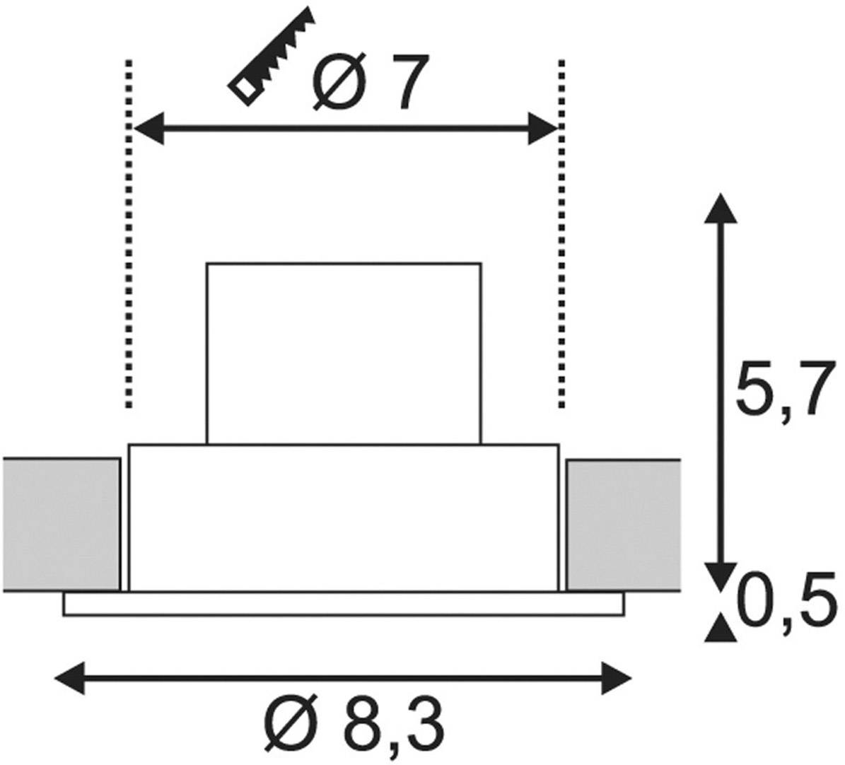 SLV 114440 Patta-F LED-Einbauleuchte LED LED fest eingebaut 12W Schwarz (matt)