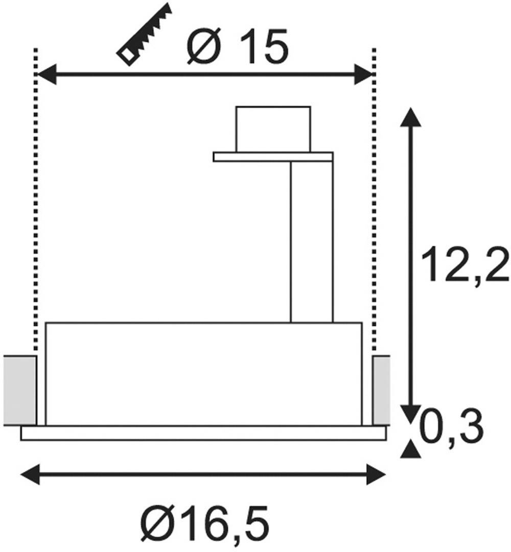 SLV 113550 New Tria 1 Einbauleuchte Halogen, LED GU10 75W Schwarz (matt)