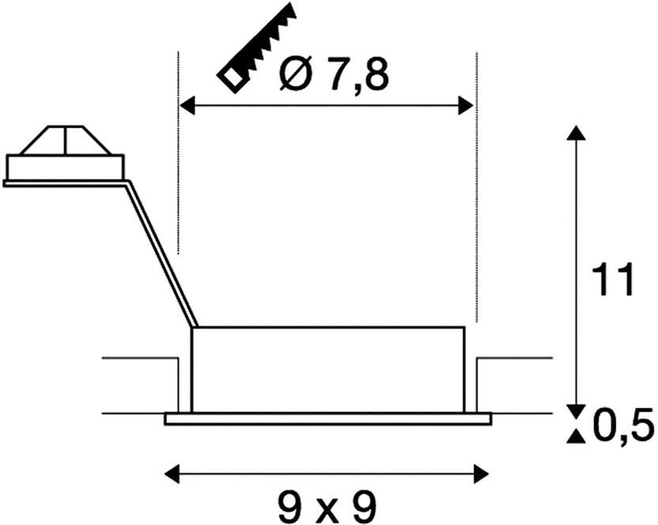 SLV 111726 New Tria 1 Einbauleuchte LED, Halogen GU10 50W Aluminium (gebürstet)