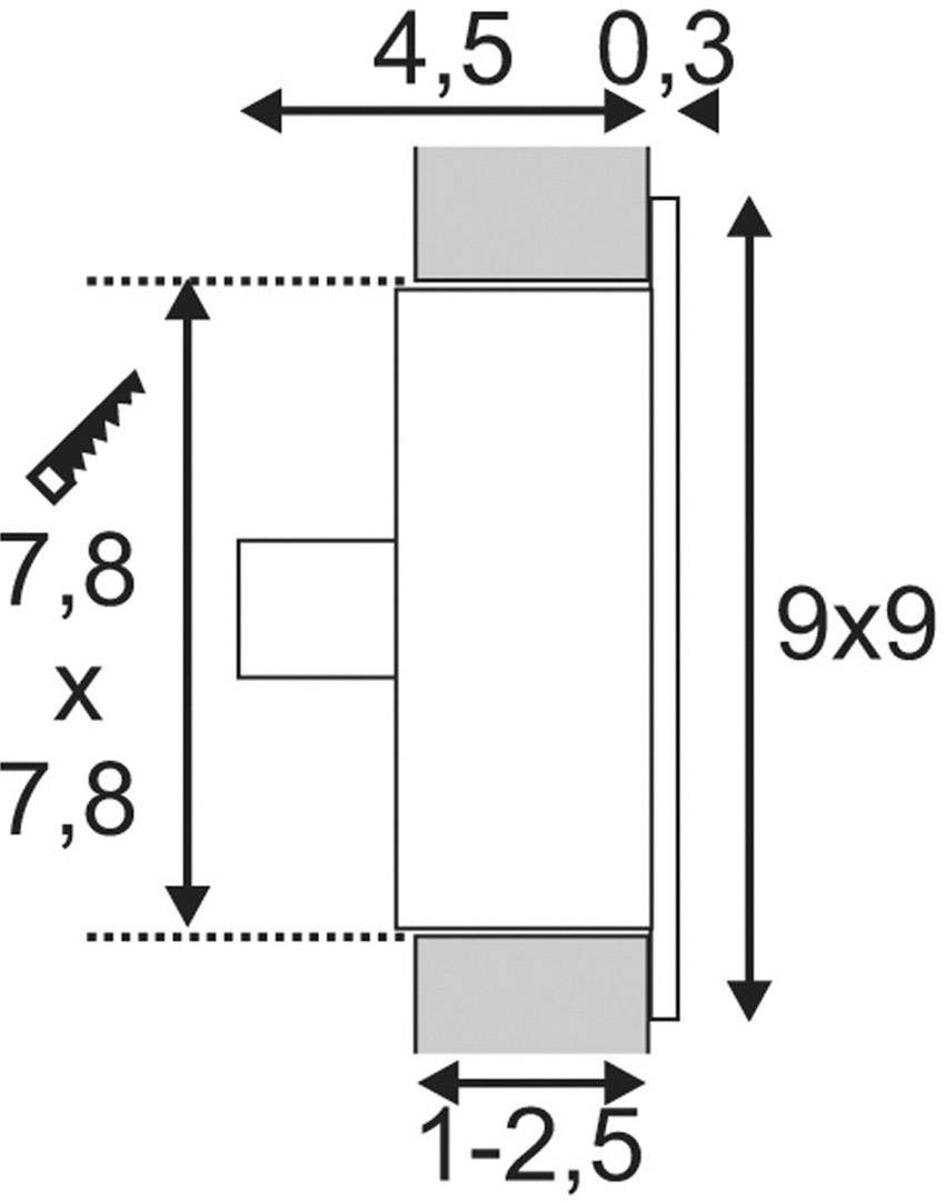 SLV 112910 Horn Einbauleuchte LED GU10 50W Schwarz (matt)