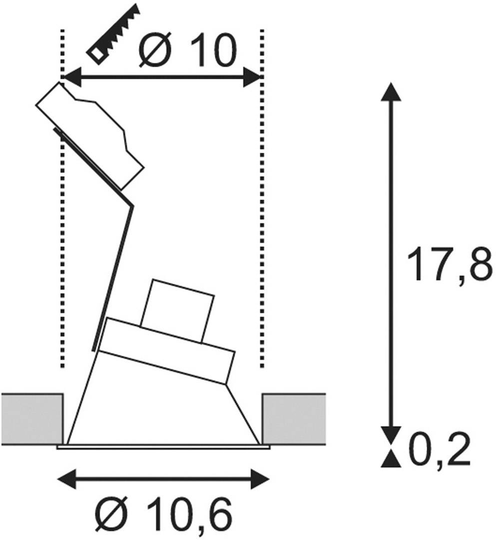 SLV 113151 Horn-A Einbauleuchte LED GU10 50W Weiß (matt)