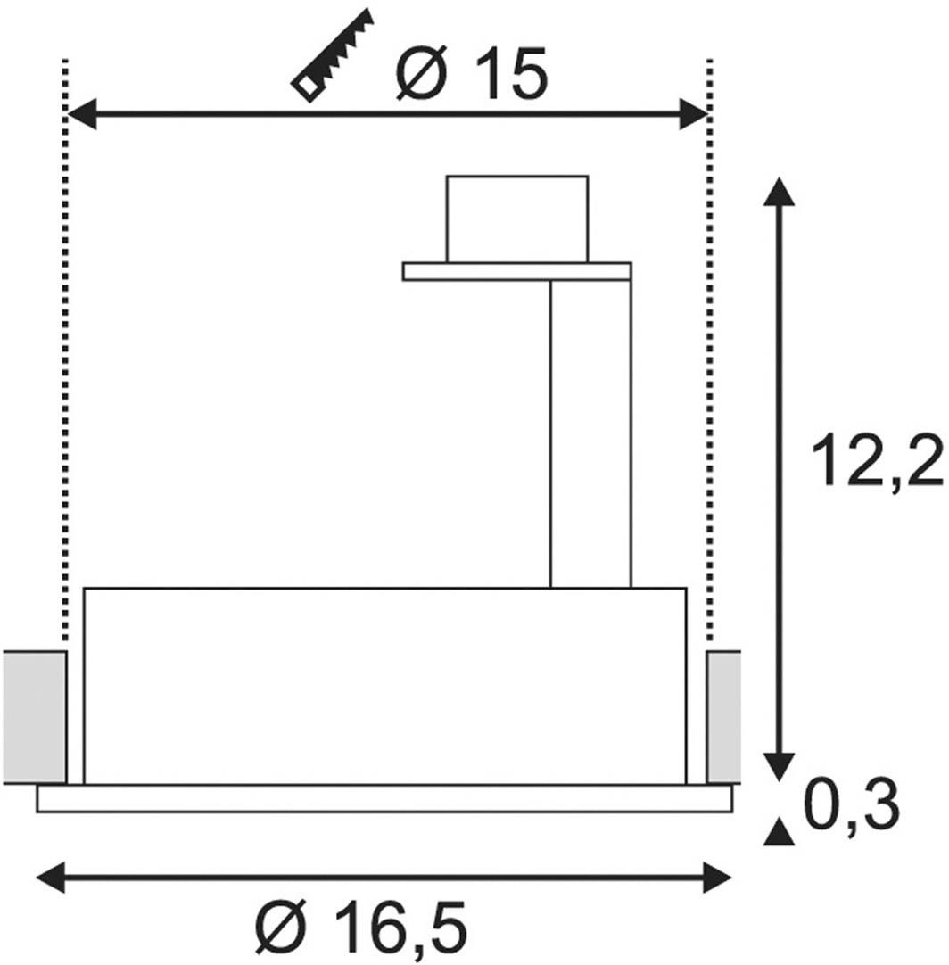 SLV 113540 New Tria 1 Einbauleuchte Halogen, LED GU10 75W Weiß (matt)