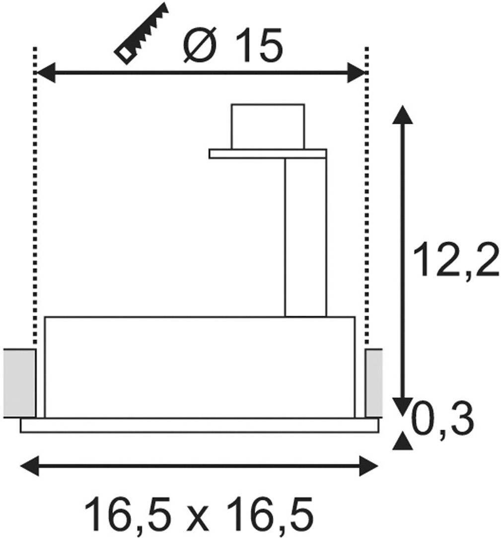 SLV 113541 New Tria 1 Einbauleuchte Halogen, LED GU10 75W Weiß (matt)