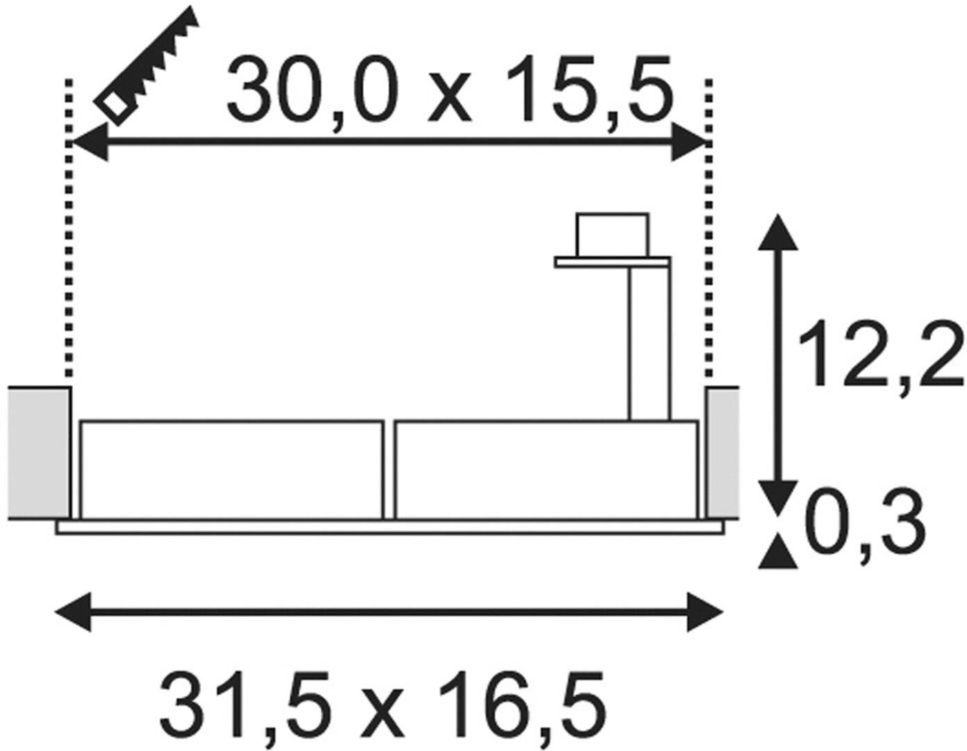 SLV 113841 New Tria 1 Einbauleuchte Halogen, LED GU10 150W Weiß (matt)