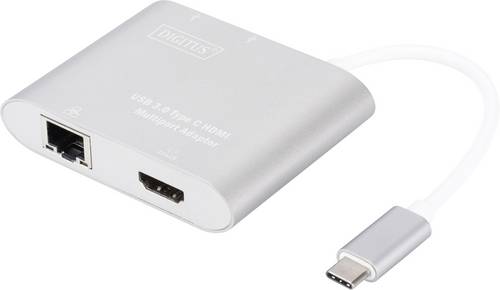 Digitus HDMI / USB / RJ45 Adapter [1x USB 3.0 Stecker C - 1x HDMI-Buchse, USB 3.0 Buchse A, USB-C™