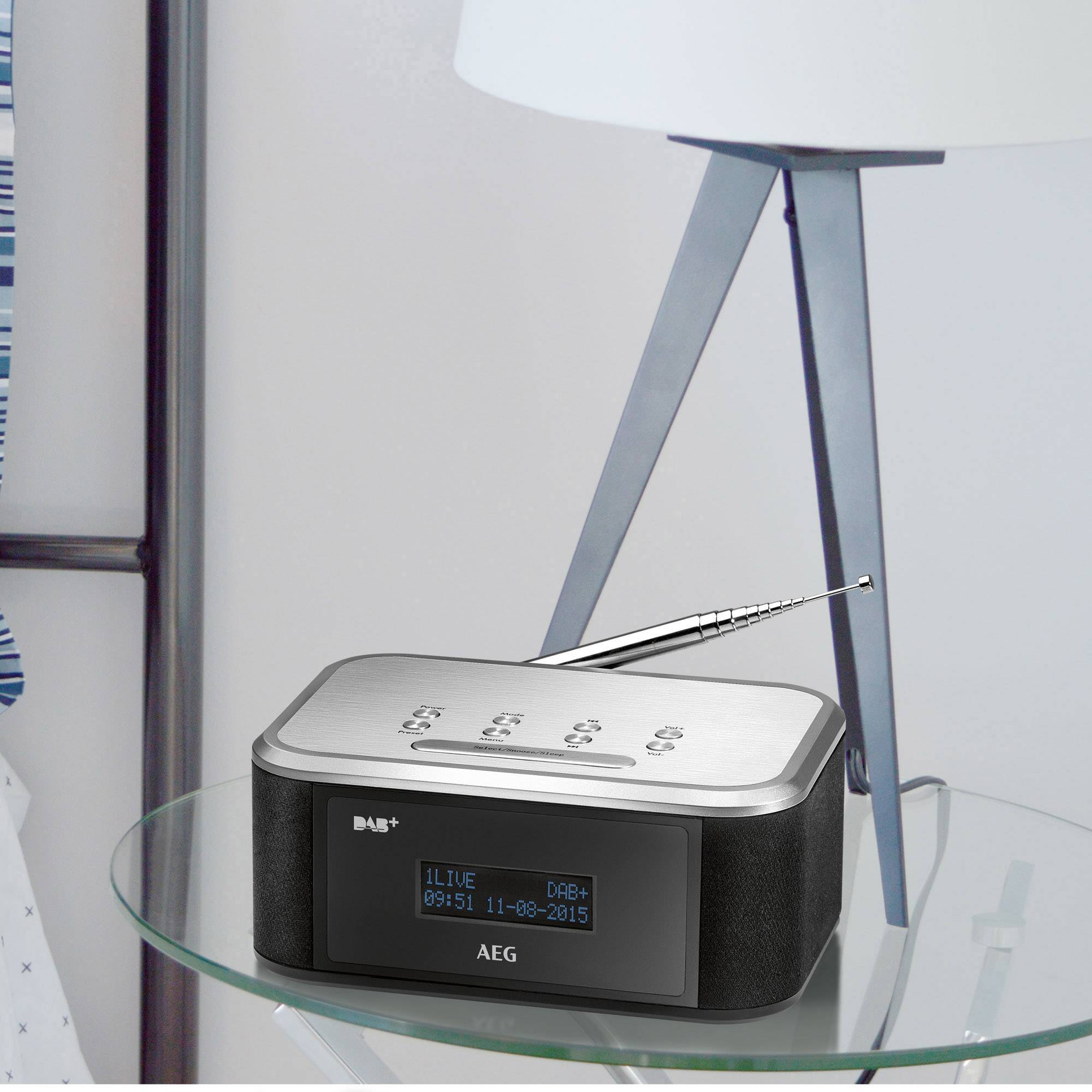 AEG MRC 4148 Radiowecker UKW Schwarz, Silber