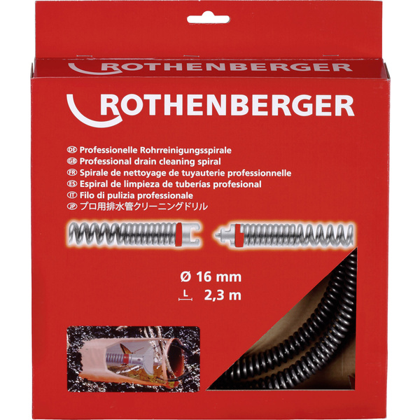 Rothenberger 72433 Spirale de nettoyage des tuyaux 230 cm Dimension produit, Ø 16 mm