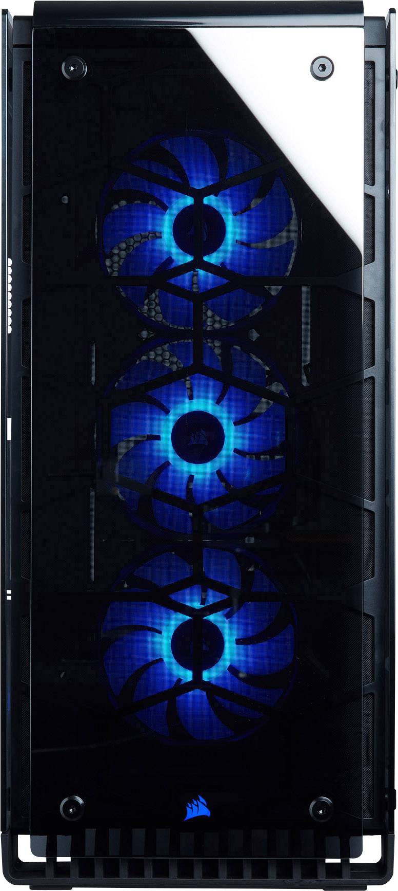 Corsair Crystal 570X RGB Mirror Black Tempered Glass Midi-Tower PC-Gehäuse Schwarz 3 Vorinstallierte LED Lüfter, Staubfilter