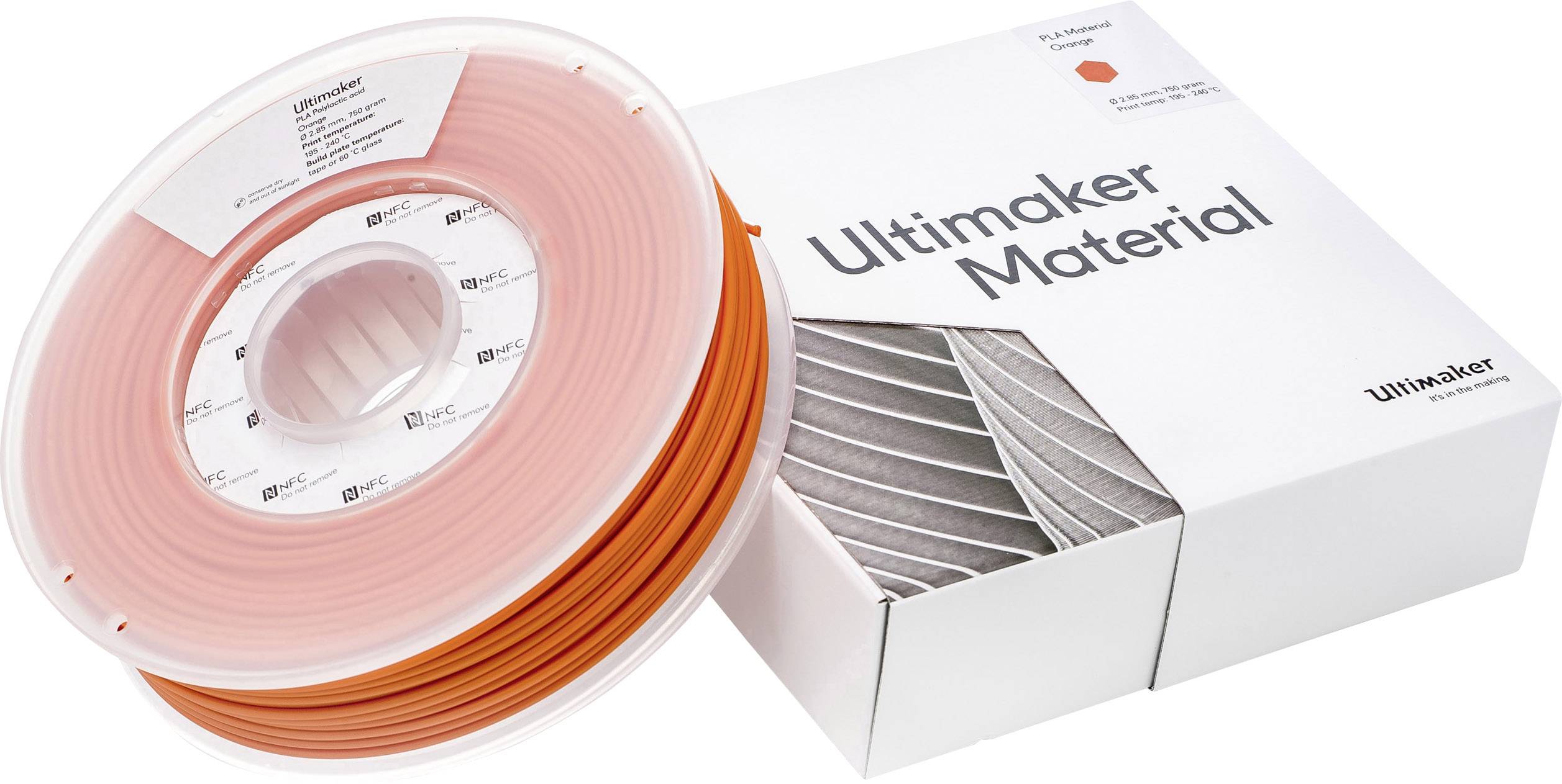 UltiMaker 1615 Filament PLA 2.85mm 750g Orange 1St.