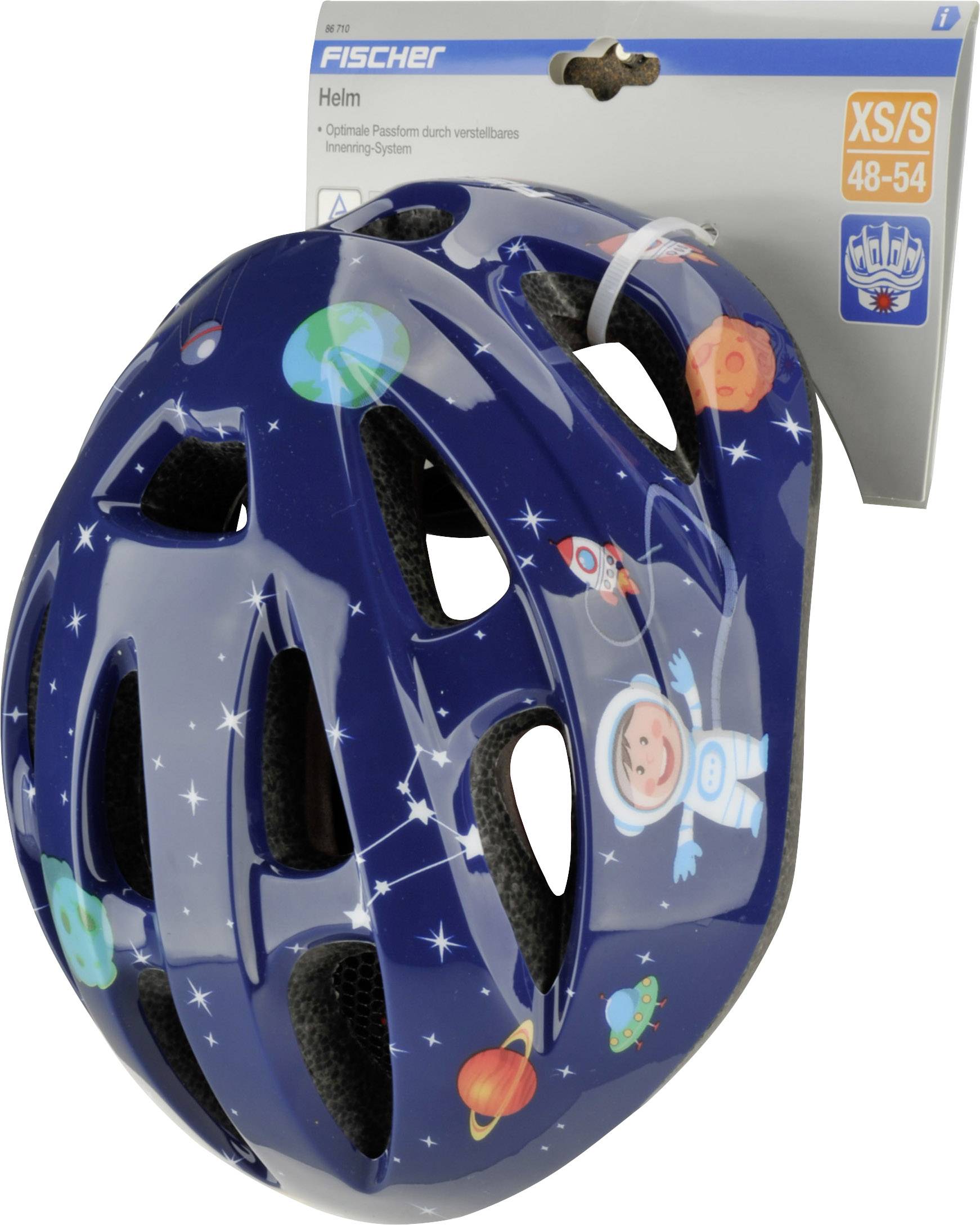 FISCHER FAHRRAD Kinder Space XS/S Kinder-Helm Schwarz Konfektionsgröße=XS/S