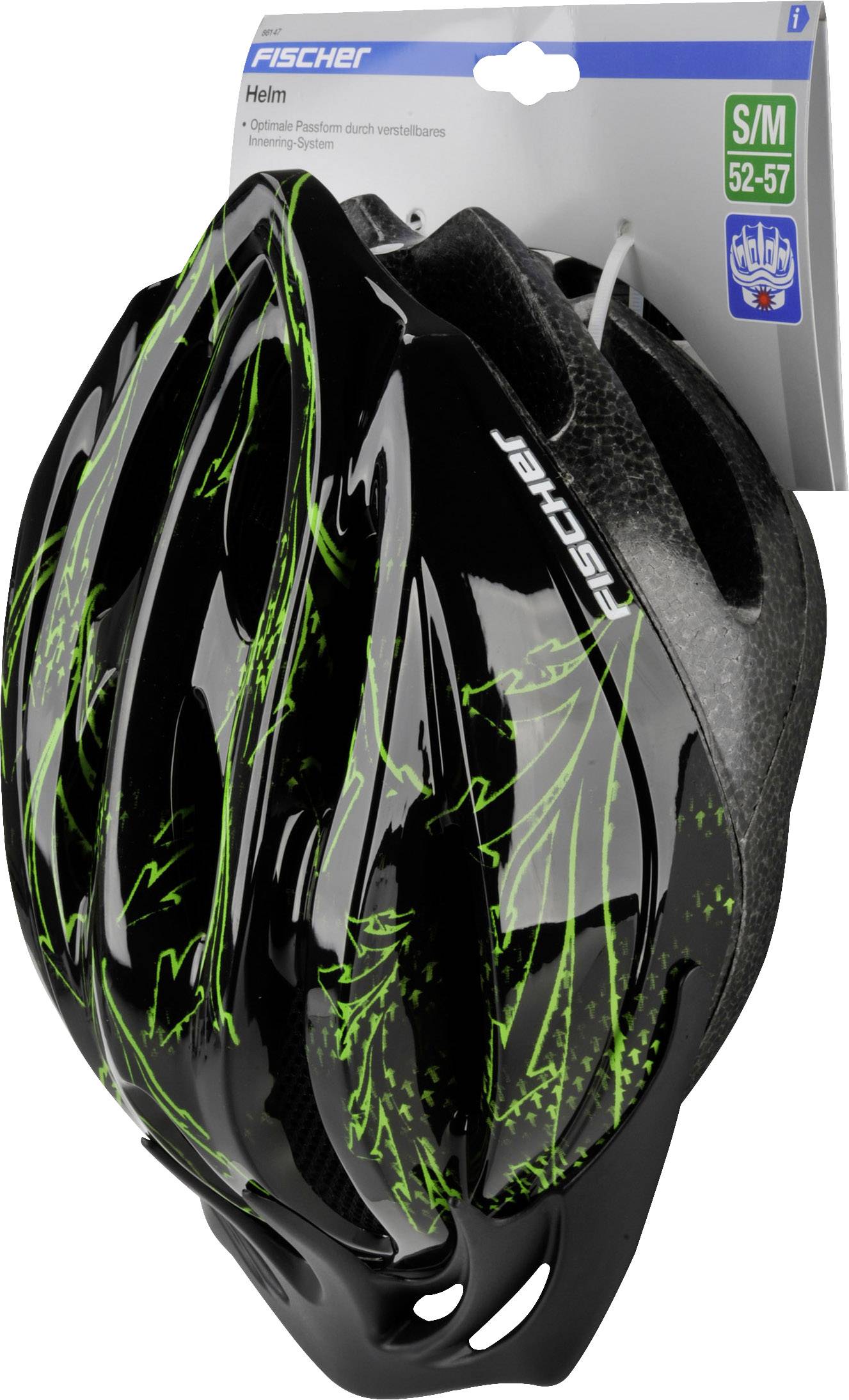 FISCHER FAHRRAD Arrow S/M City-Helm Schwarz Konfektionsgröße=M