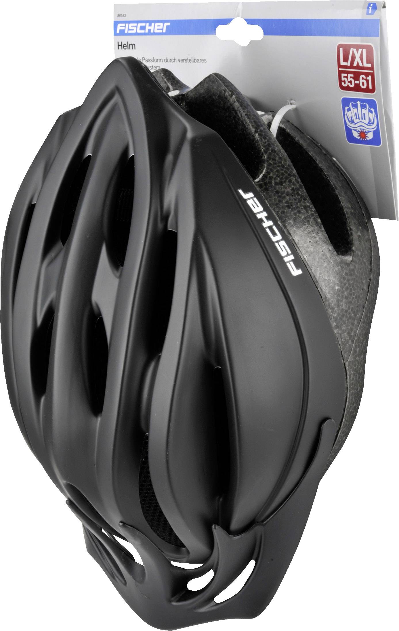 FISCHER FAHRRAD Shadow L/XL City-Helm Schwarz Konfektionsgröße=L