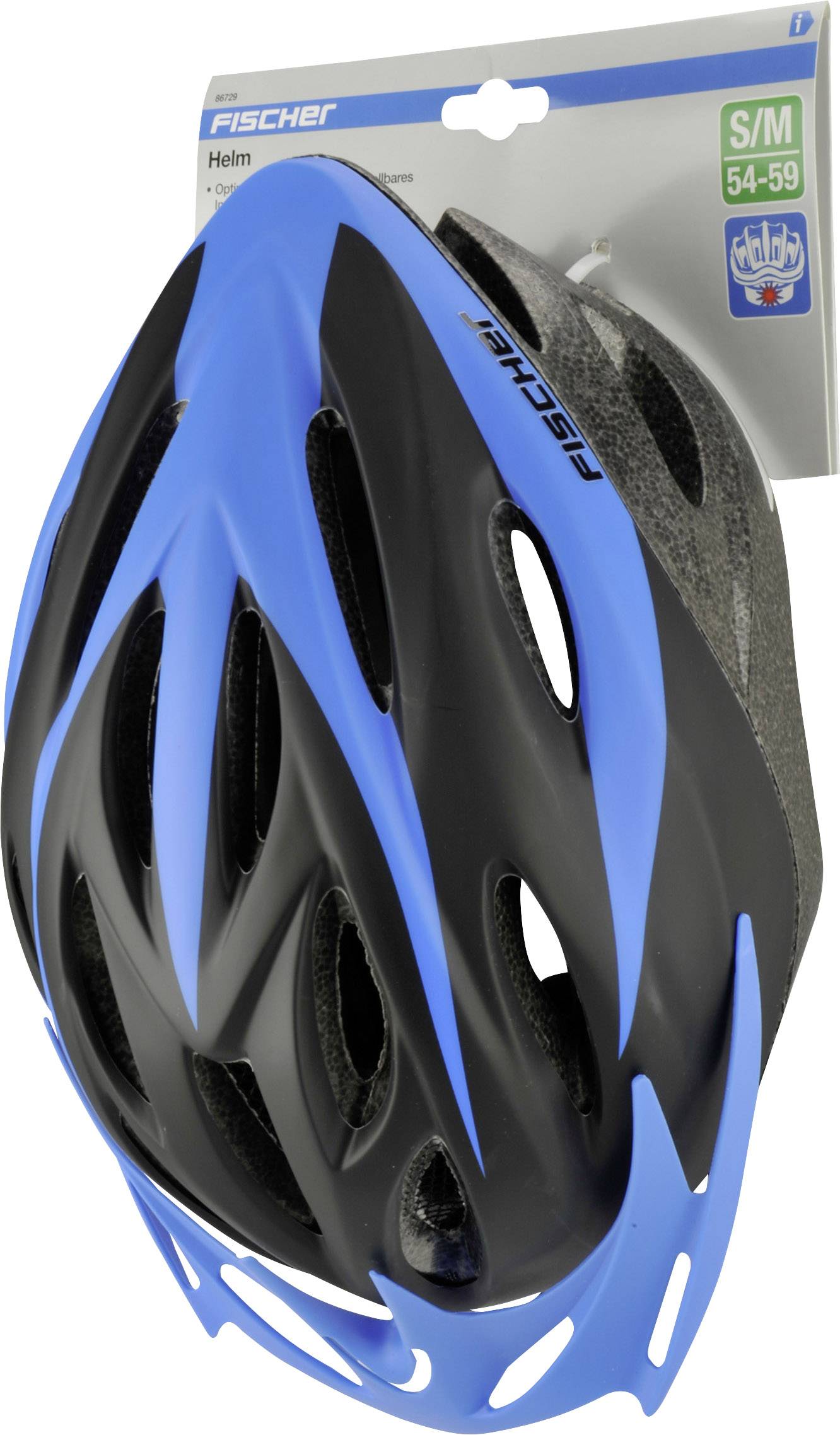 FISCHER FAHRRAD Sportiv sw L/XL City-Helm Schwarz, Hellblau Konfektionsgröße=L