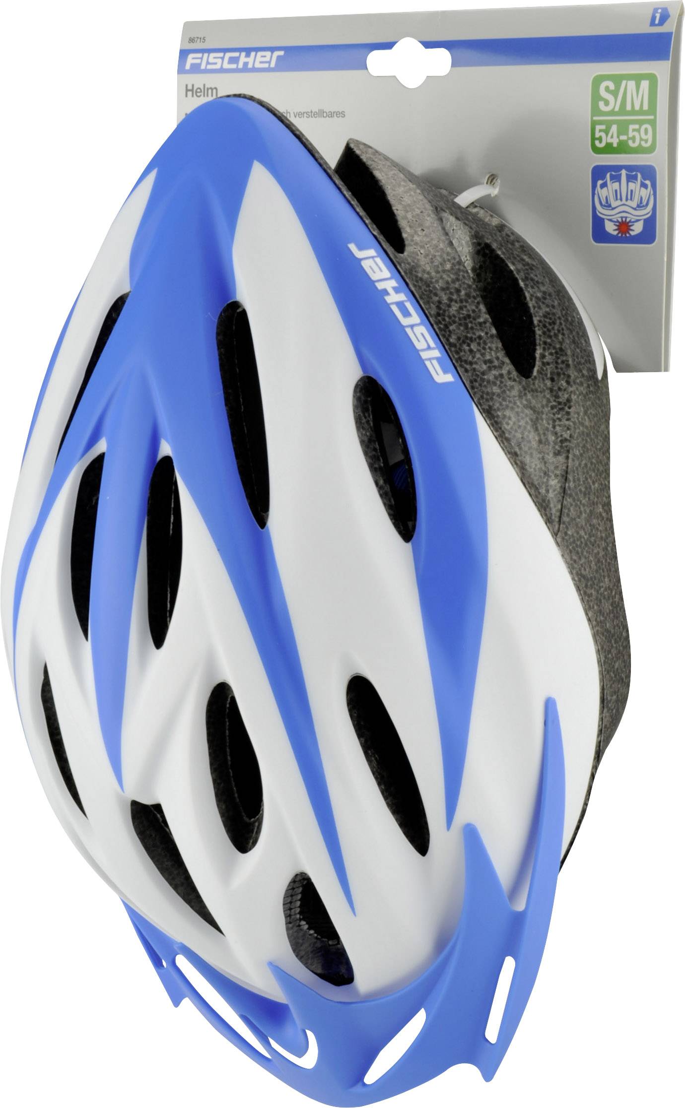 FISCHER FAHRRAD Sportiv ws S/M City-Helm Weiß, Hellblau Konfektionsgröße=M