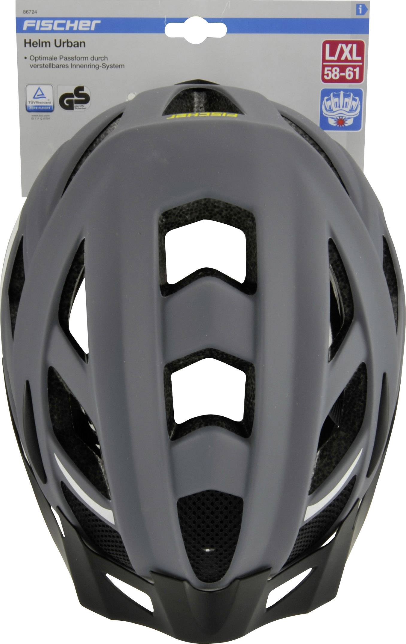 FISCHER FAHRRAD Urban Levin L/XL MTB-Helm Grau, Schwarz Konfektionsgröße=L