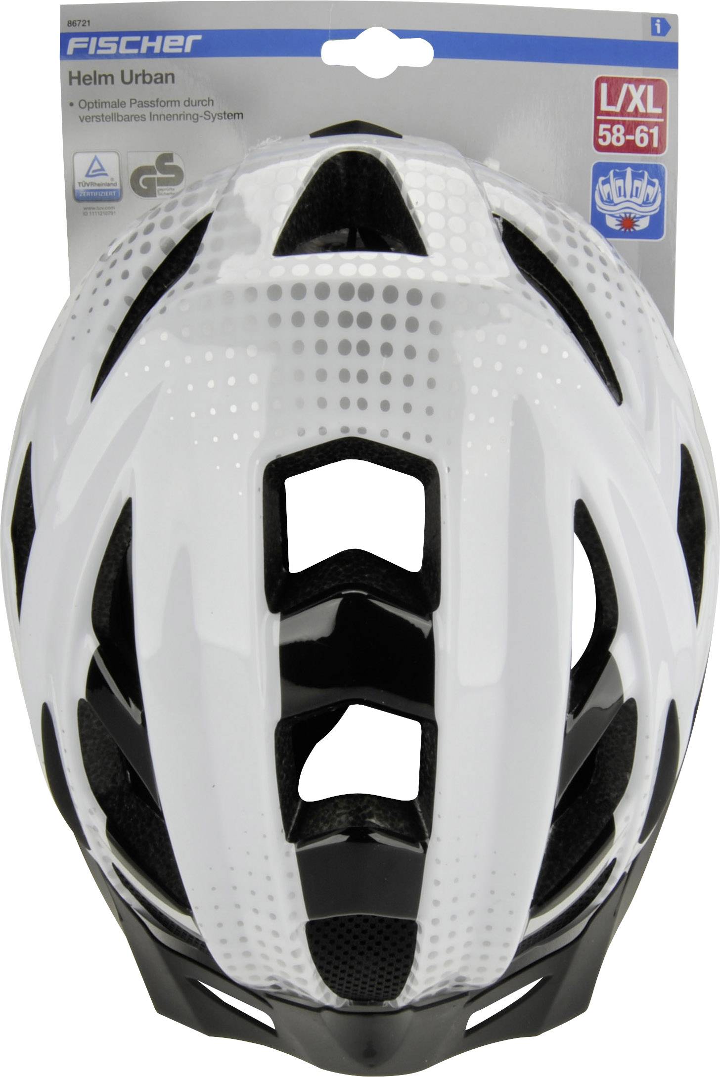 FISCHER FAHRRAD Urban Lano S/M MTB-Helm Weiß, Schwarz Konfektionsgröße=M