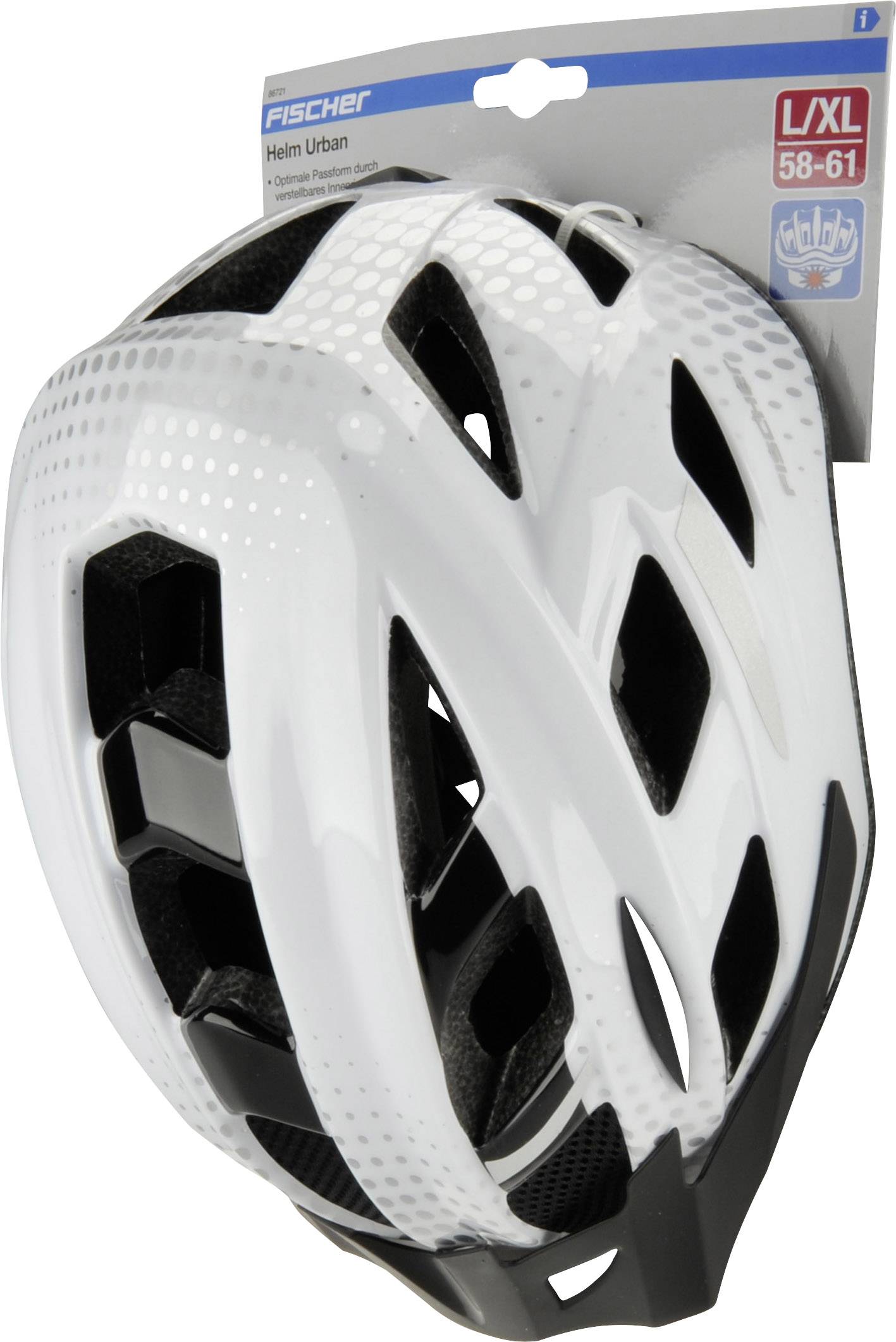 FISCHER FAHRRAD Urban Lano L/XL MTB-Helm Weiß, Schwarz Konfektionsgröße=L
