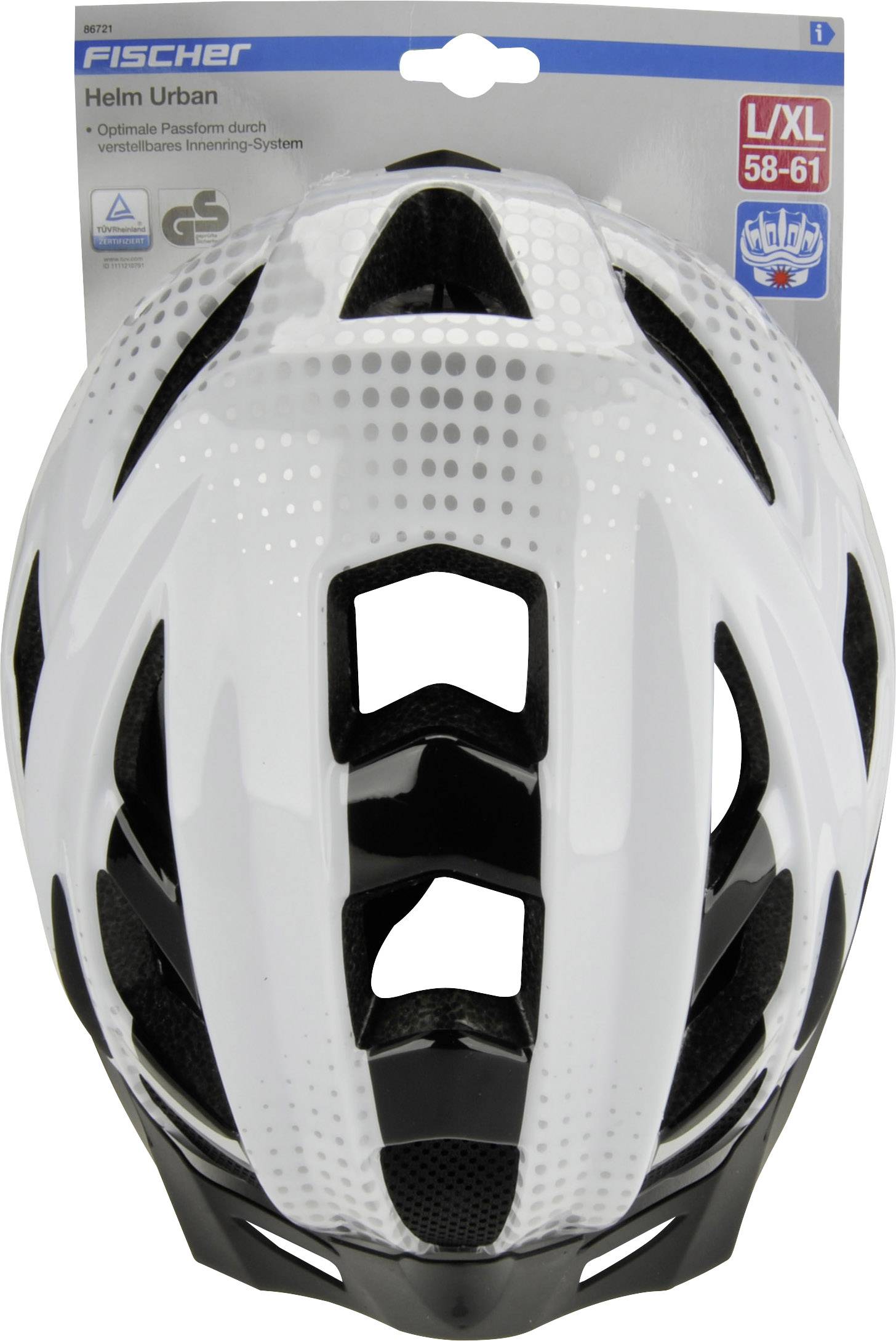 FISCHER FAHRRAD Urban Lano L/XL MTB-Helm Weiß, Schwarz Konfektionsgröße=L