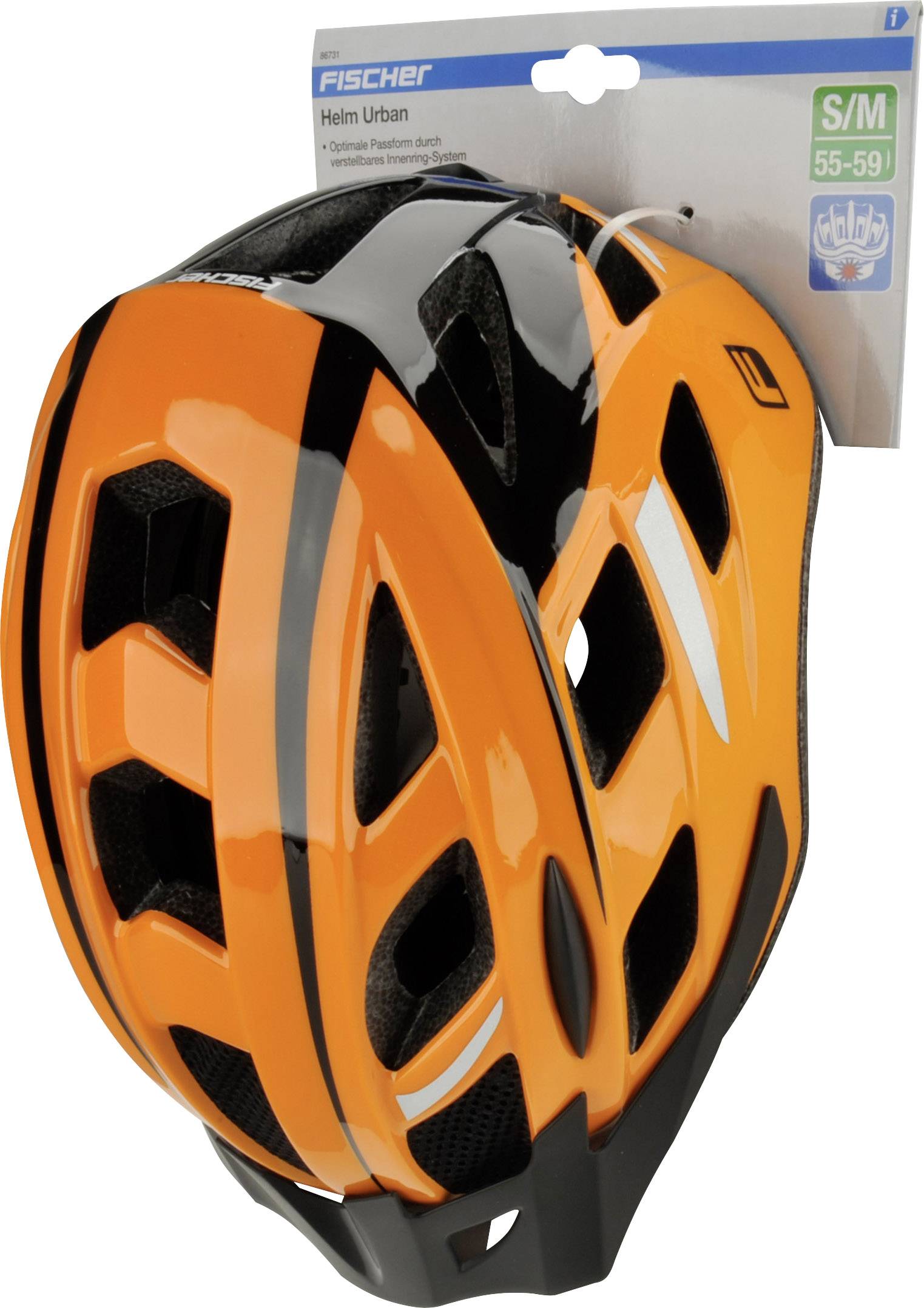 FISCHER FAHRRAD Urban Sport S/M MTB-Helm Orange, Schwarz Konfektionsgröße=M