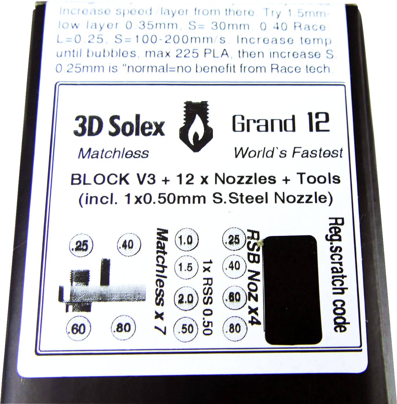 3D Solex Matchless Grand 12 Passend für: Ultimaker 2, Ultimaker 2 Extended, Ultimaker 2+, Ultimaker 2 Extended+ 7072482000970