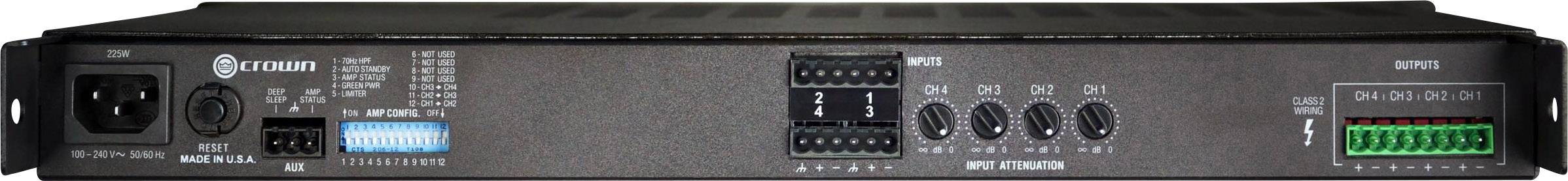 Crown CT 475 PA Verstärker RMS Leistung je Kanal an 4 Ohm: 75W