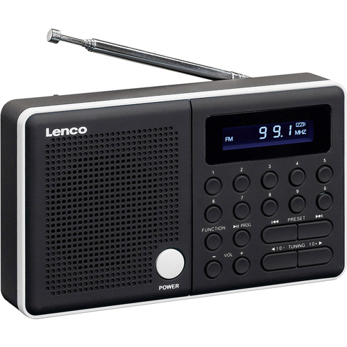 Lenco MPR-034 Kofferradio UKW SD, USB wiederaufladbar Schwarz, Weiß